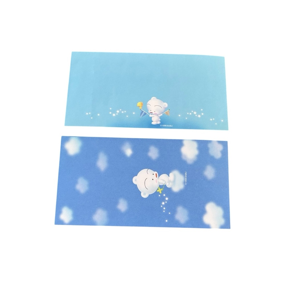 VTG 90s Y2K Morning Glory Babu Bear Envelope Set Kawaii Stationary Ephemera NWT